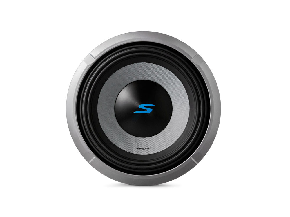 S-W10D4 ALPINE S-SERIES 10 SUBWOOFER WITH DUAL 4-OHMVOICE COILS, 600 WATTS RMS