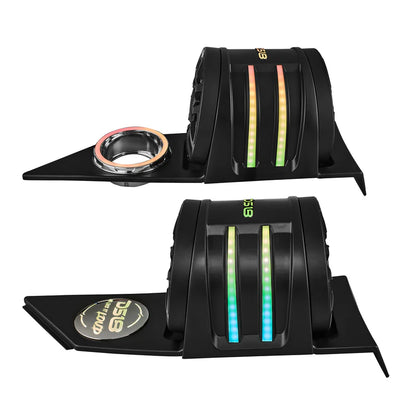 SLG-HD6LDV2 Polaris Slingshot Headrest Speaker Pods Loaded | 2 x NXL-IQ6/BK Speakers and Digital LED Lights | 2015 - Current