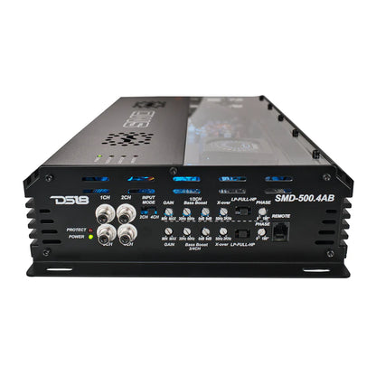 SMD-500.4AB SMD 4-Channel Class AB Amplifier with VM-1 Voltmeter and Digital LED Lights 4 x 500W at 2-Ohm - Steve Meade Designs