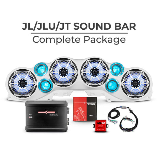 BUILD YOUR OWN JL/JLU/JT JEEP SOUND BAR - WHITE OVERHEAD SOUND BAR