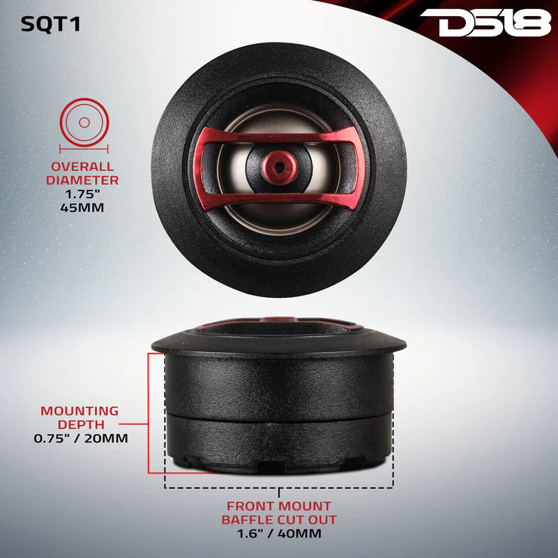 SQT1 1.3" Multi-Mount PEI Mini Dome Tweeter with 0.8" Voice Coil