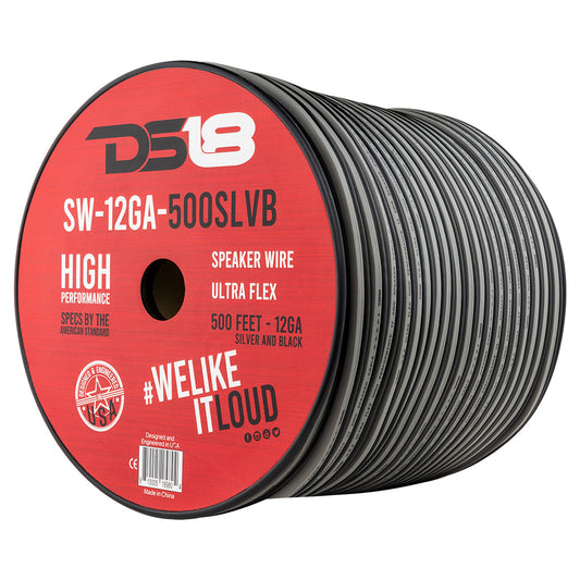 SW-12GA-500SLVB 12-GA Speaker Wire 500 Feet -Silver and Black