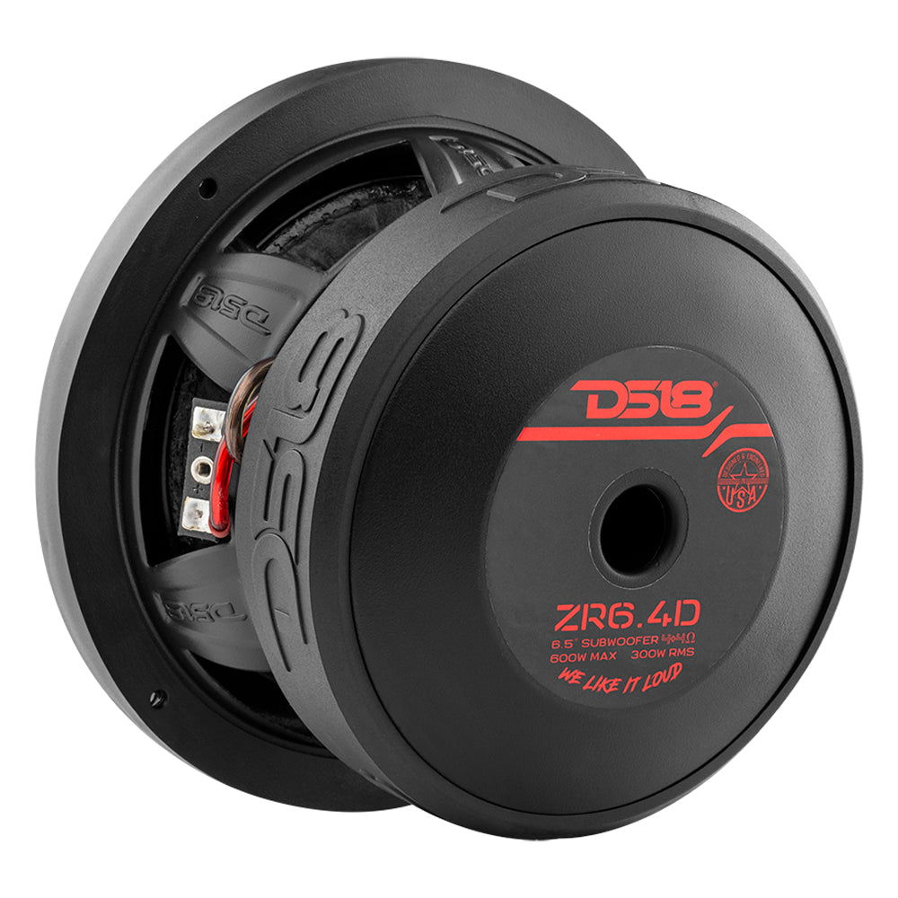 ZR6.4D 6.5" Subwoofer 300 Watts Rms DVC 4-Ohm