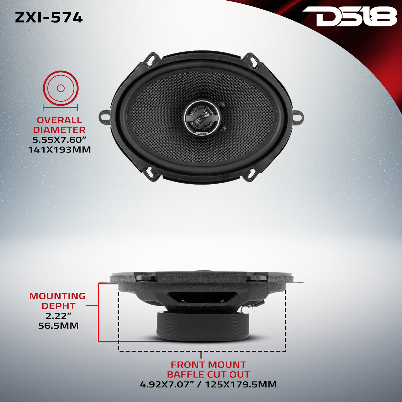 ZXI-574 2-Way Coaxial Speakers with Kevlar Cone 70 Watts Rms 4-Ohm