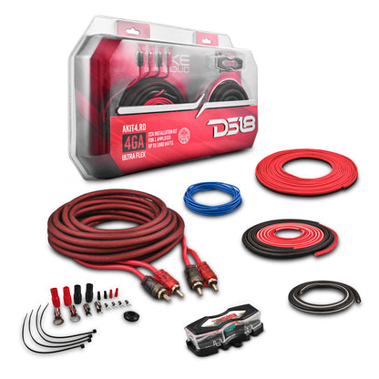 AKIT4.RD 4-GA Amplifier Installation Kit -Red