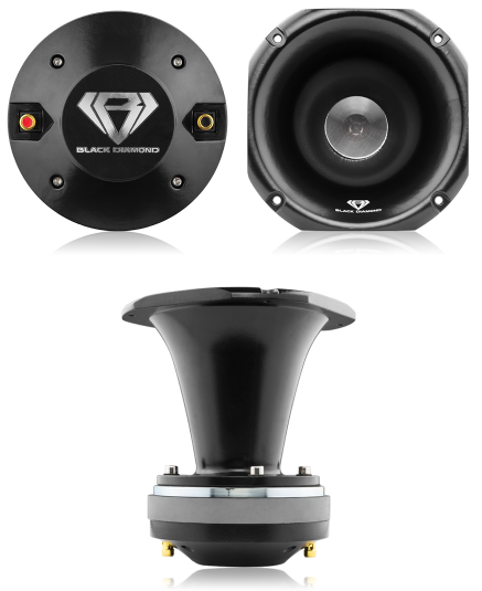 DIA-KD2 DIAMOND Black Diamond 2 Bolt On Throat Compression Driver with 2 Titanium Voice Coil and Horn 640 Watts 8-ohm