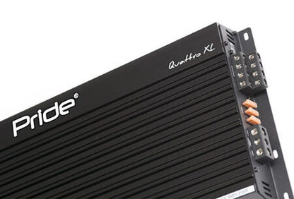 PRIDEQUATTROXL PRIDE FOUR CHANNELS IS 175 W FOR A LOAD OF 4 OHMS OR 300 W FOR A LOAD OF 2 OHMS.